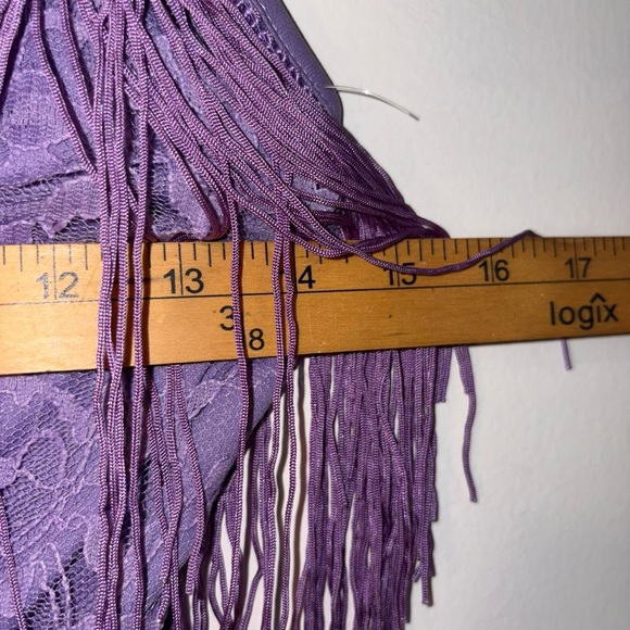 ASOS Lavender Fringe Midi Dress - Picture 4 of 9